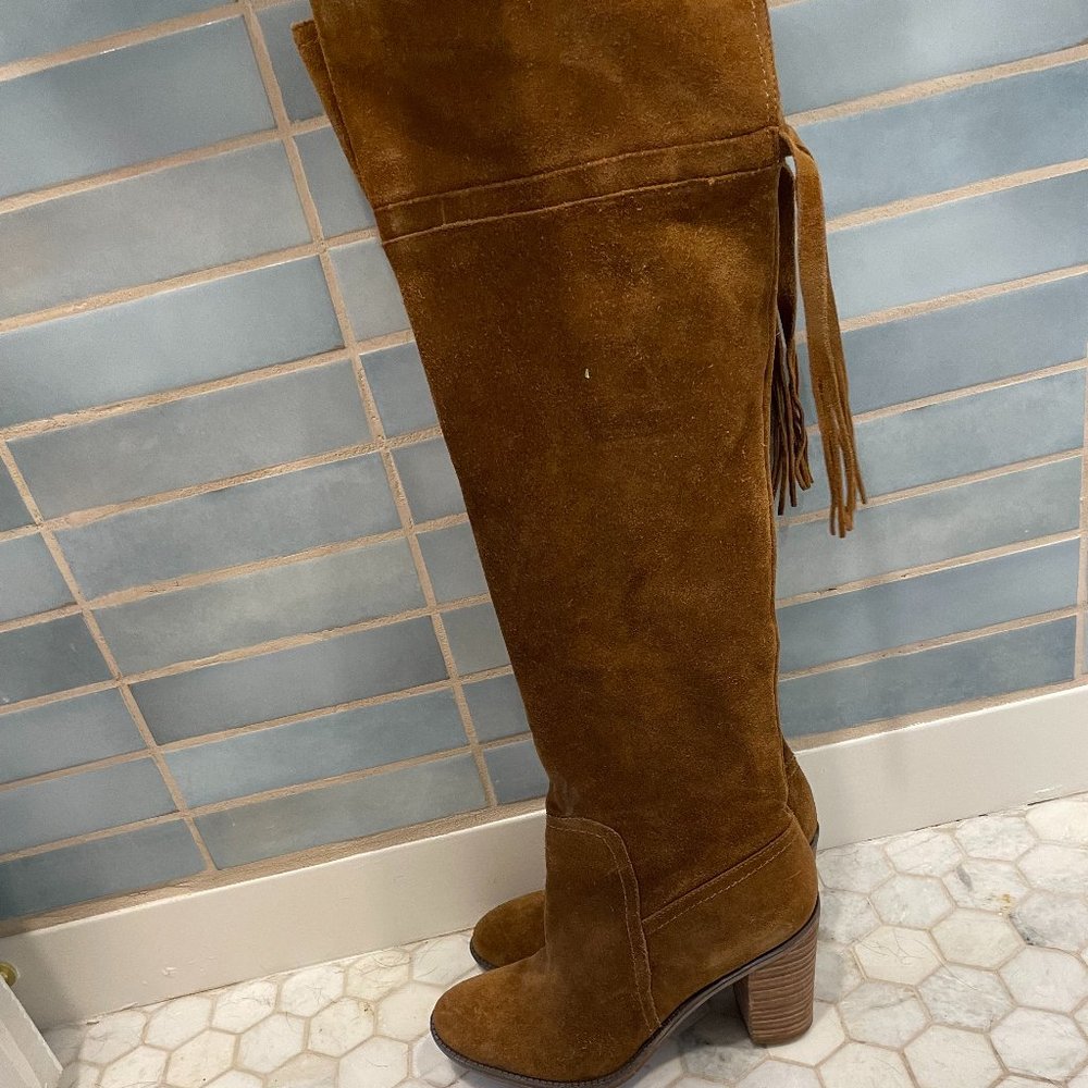 Franco Sarto Elnora Cognac Suede Over The Knee